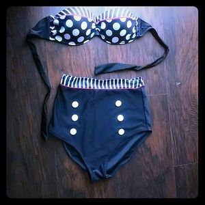 2 piece highwaist vintage swim suit